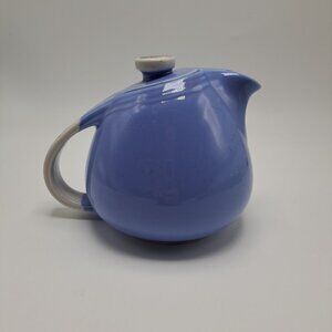 1940s Hall Superior Quality Kitchenware Rose Parade Teapot Blue With Floral Lid